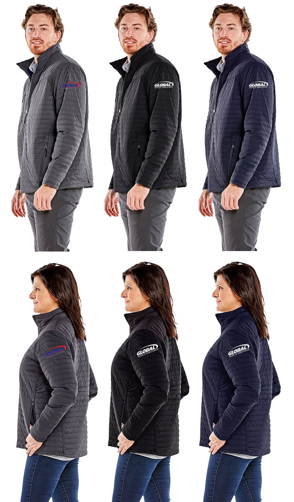 <b>Front Runner Jacket<br />
<br />
Fit: Men's or Women's<br />
Color: Gray, Black, or Navy</b><br />
<br />
Where you lead, our Eco-Insulated Quilted Jacket will follow. Water-resistant, windproof fabric paired with eco-made insulation gives you comfort and warmth, without bulk to slow you down. Cold, damp days have met their match!